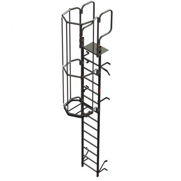Escalera vertical de seguridad con jaula de protección SVS2