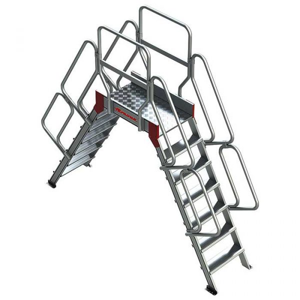 Escalera puente de aluminio con plataforma SP60
