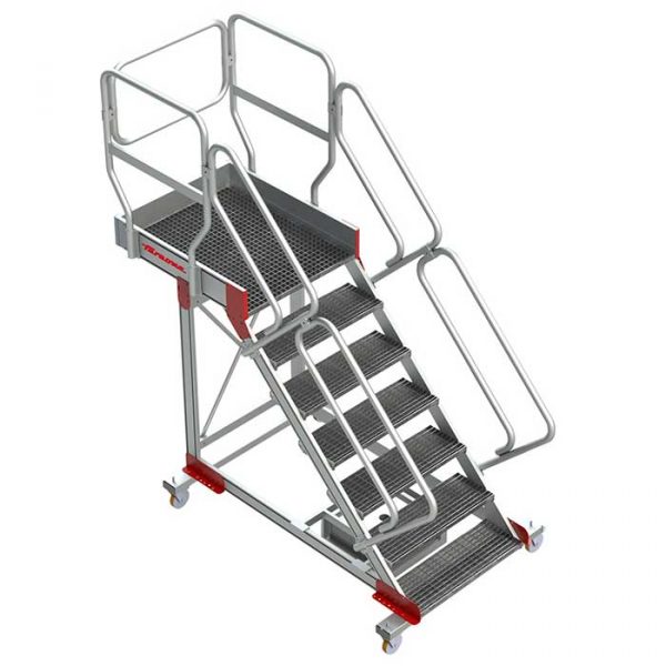 Escalera con plataforma y cuatro ruedas SB-T 1