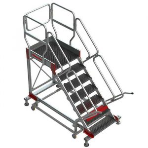 Escalera con plataforma y cuatro ruedas SY-T
