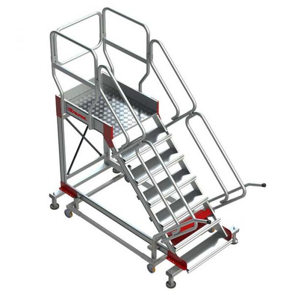 Escalera con plataforma y cuatro ruedas SY45