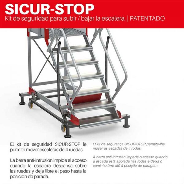 Escalera con plataforma y cuatro ruedas SY45 - Imagen 4