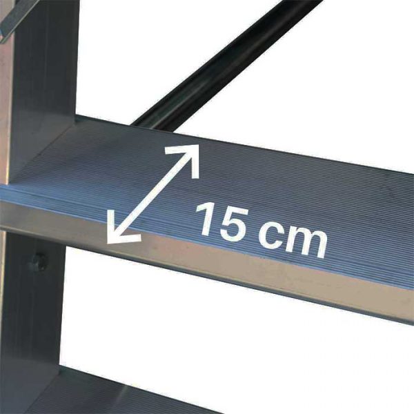 Escalera de almacén con plataforma, ruedas y estabilizadores de serie - Imagen 2