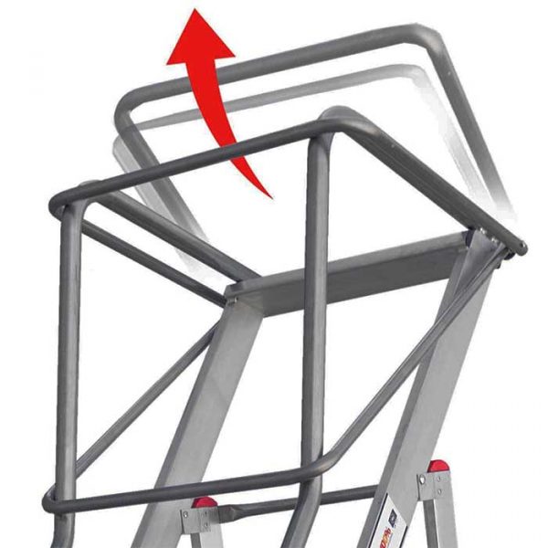 Escalera de almacén con plataforma, ruedas y estabilizadores de serie - Imagen 3