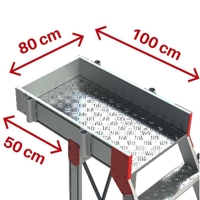 Escalera de aluminio con plataforma y vuelo SB45 - Imagen 2