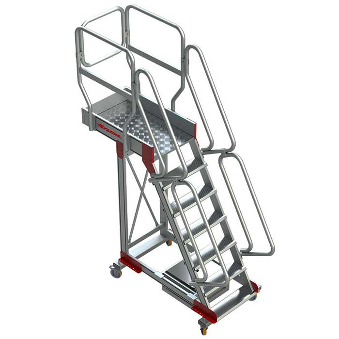 Escalera de aluminio con plataforma y vuelo SB60