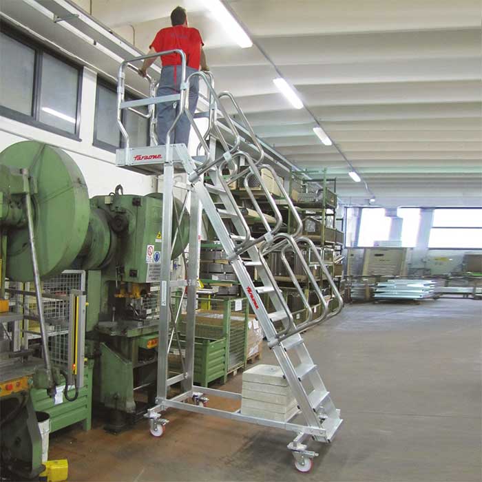 Escalera de aluminio con plataforma y vuelo SB60 - Imagen 2