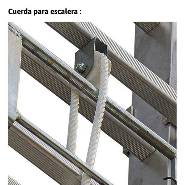 Escalera de aluminio extensible con cuerda - Imagen 3