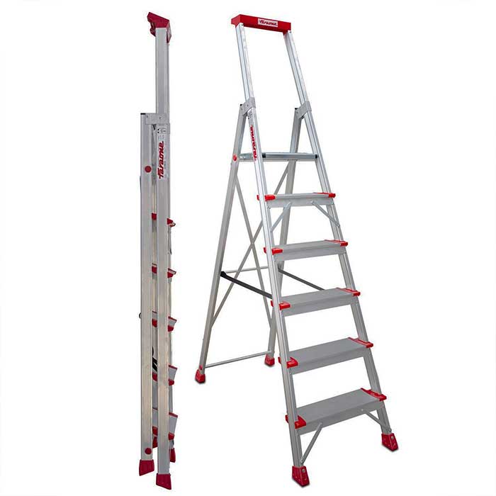 Escalera de tijera con peldaños cómodos ELEGANCE