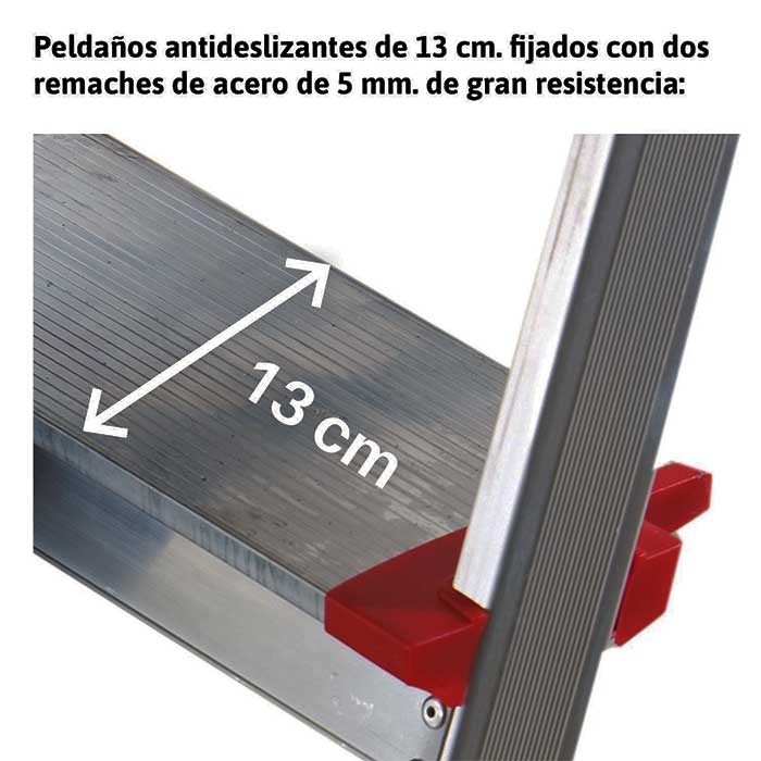 Escalera de tijera con peldaños cómodos Elegance - Imagen 4