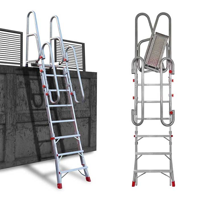 Escalera plegable y regulable para camión SCRT 1 Escalera plegable y regulable para camión SCRT