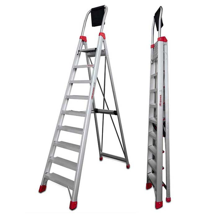 Faraone DOMUS Escalera Profesional de Aluminio con Peldaños Cómodos 1 Faraone DOMUS Escalera Profesional de Aluminio